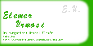 elemer urmosi business card