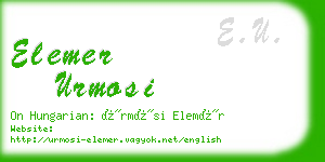 elemer urmosi business card